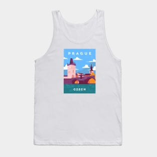 Prague, Czech.Retro travel poster Tank Top